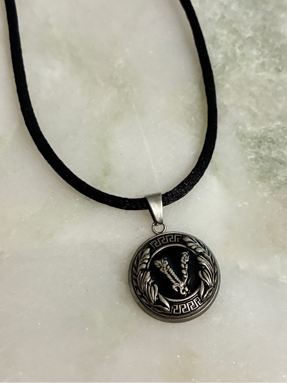 Versace Button Necklace Upcycled